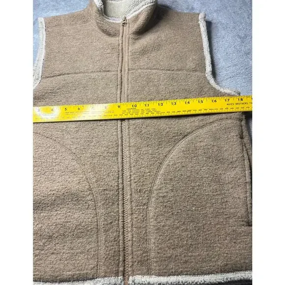 Woolrich Fleece Vest Women’s Large Browns Full Zip Outdoor SOFT Size Medium - Picture 2 of 7
